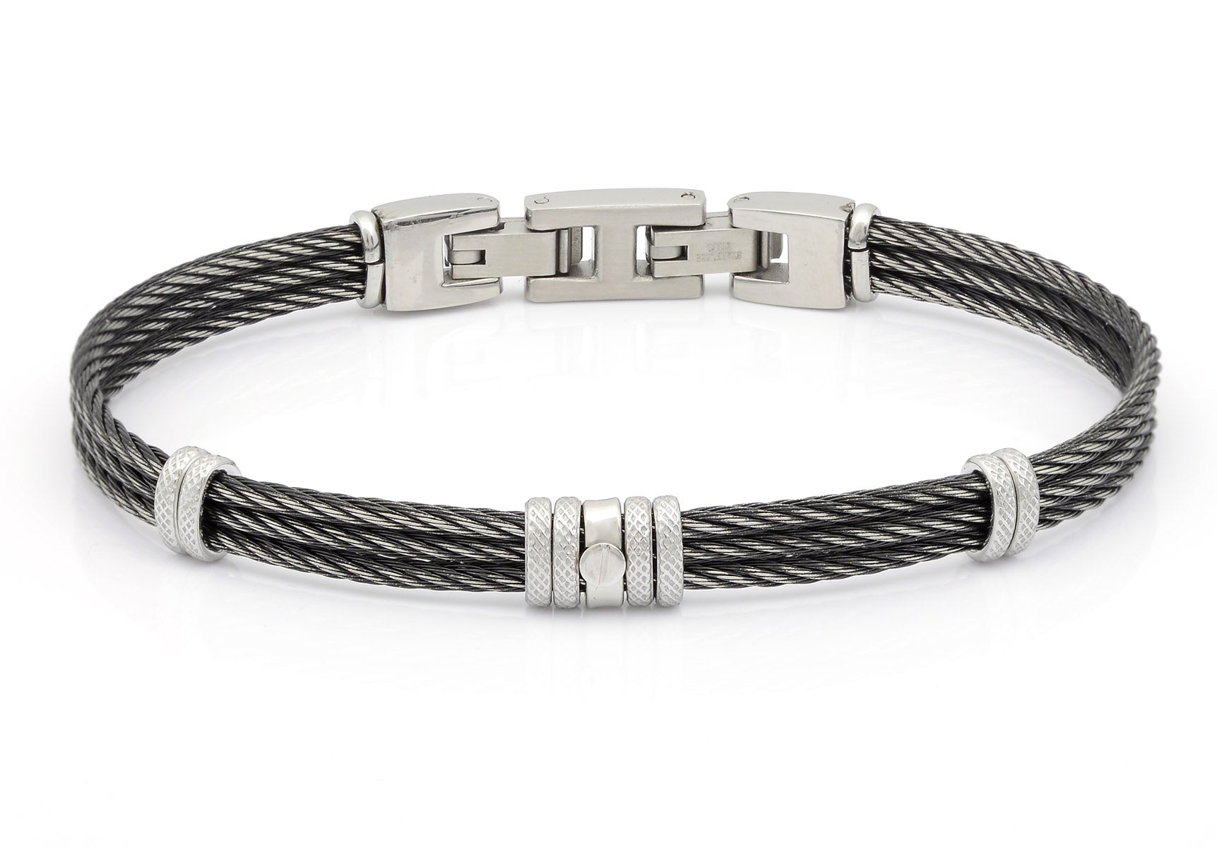 Bracelet-vintage PVD cable with 18Kt. Gold