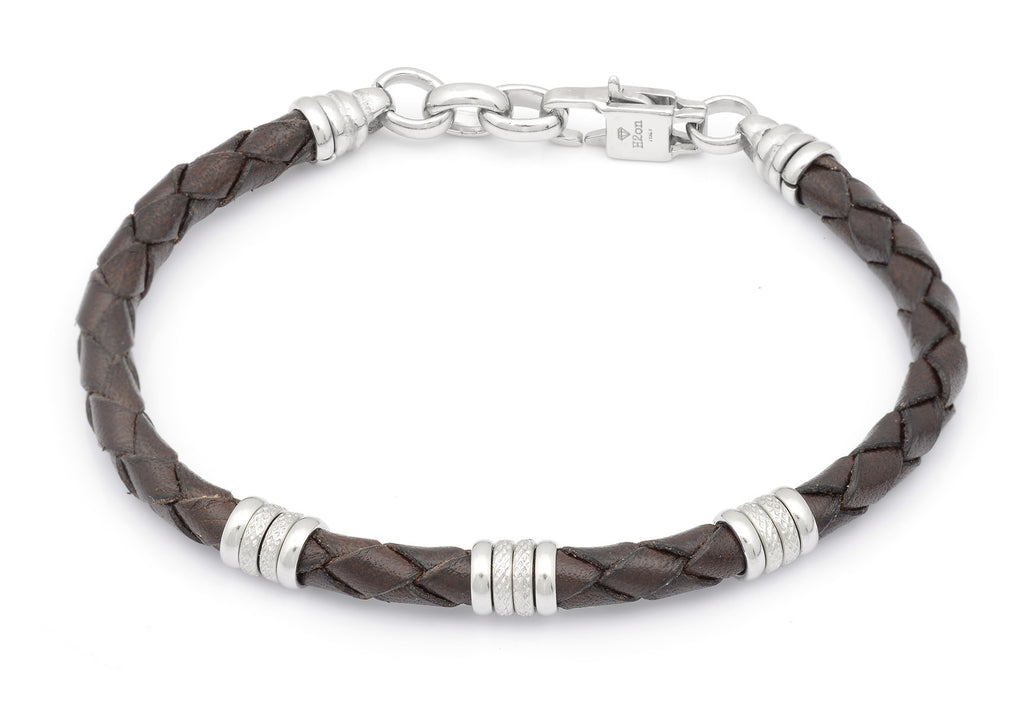 Bracelet-dark brown leather