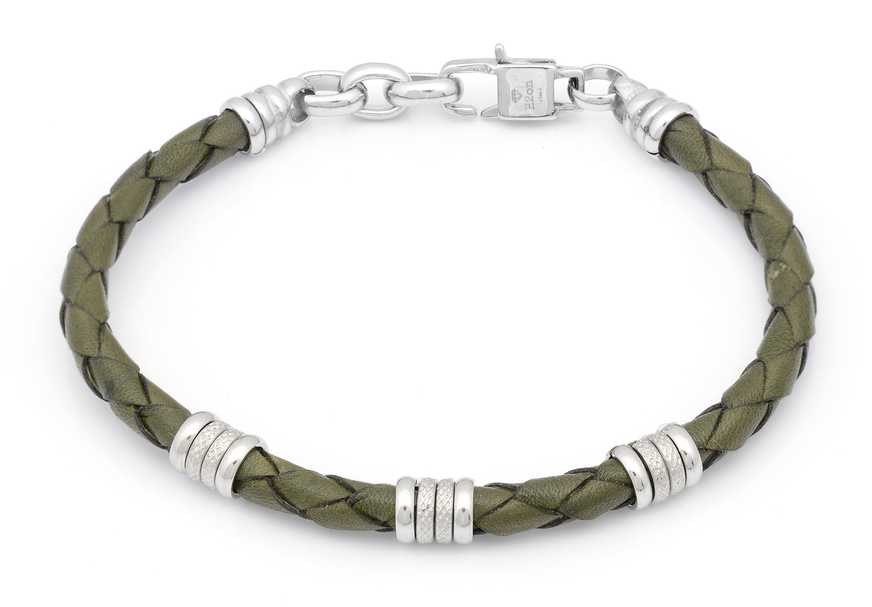 Bracelet-military green leather