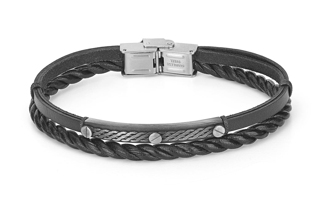 Bracelet-multiple straps, black