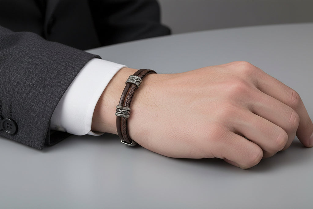 Bracelet-brown leather