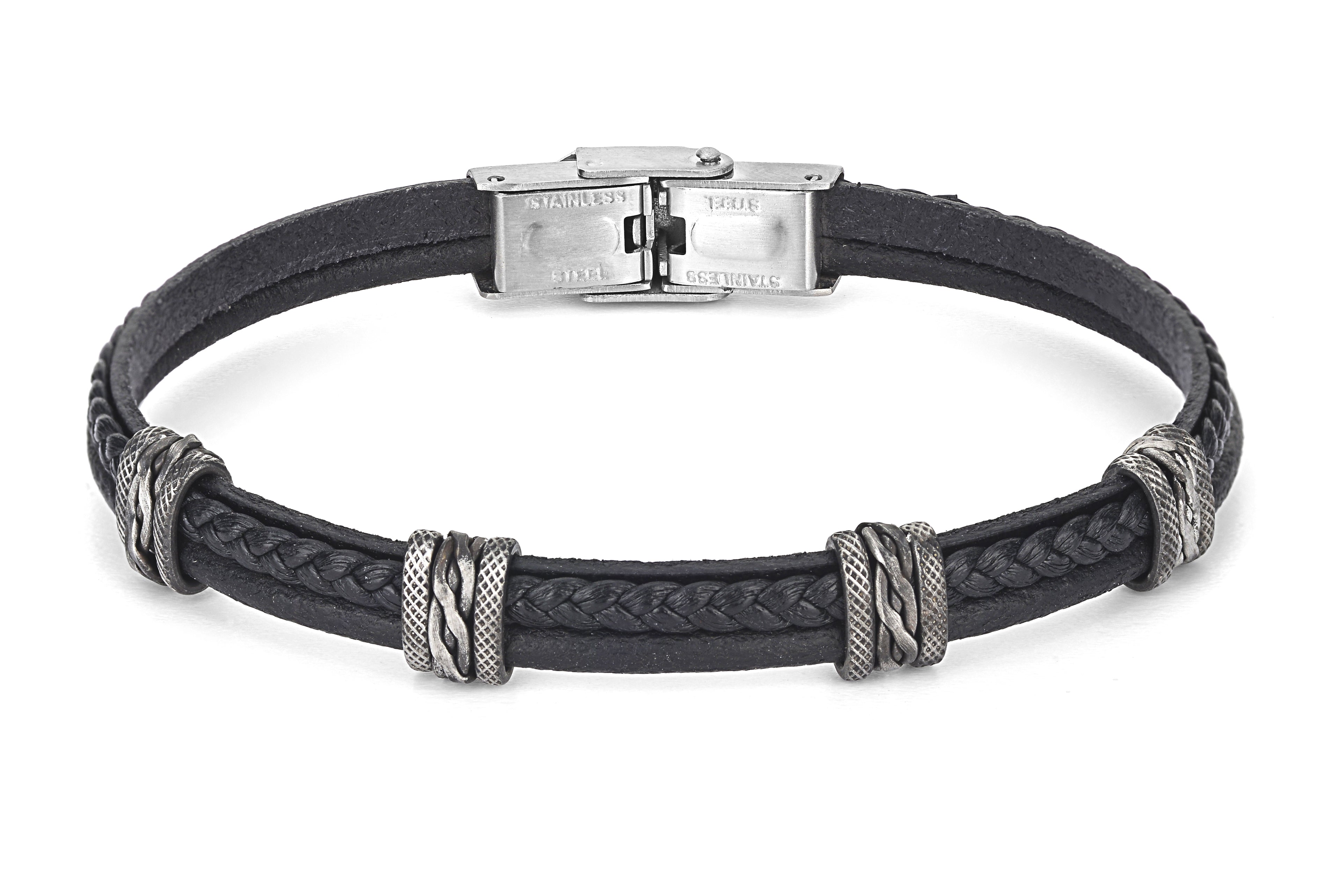 Bracelet- Black leather
