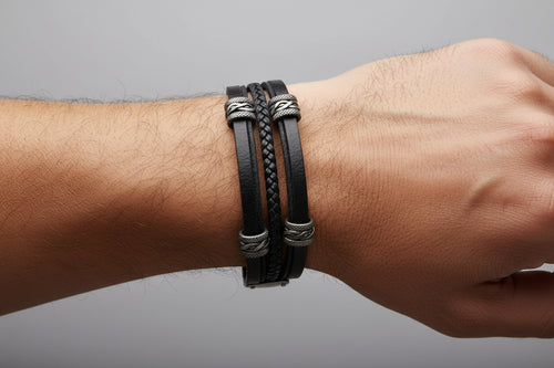 Bracelet- Black leather