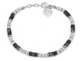 Bracelet-black/silver with agate