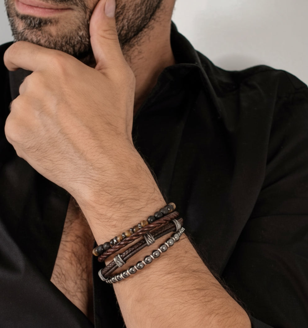 Bracelet-brown leather