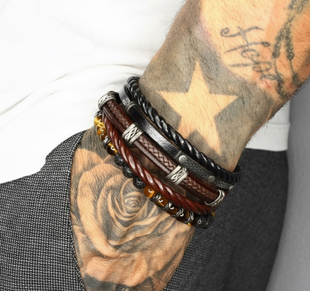 Bracelet-brown leather