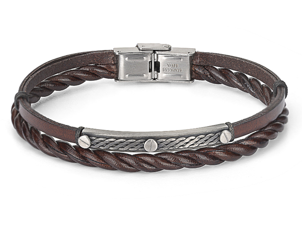 Bracelet-multiple straps, brown